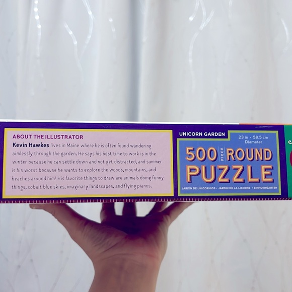 NWT Piece & Love EEBOO | Unicorn Garden, 500 piece round puzzle - Picture 5 of 7